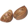 Ljushållare 2 datorer Fruit Coir Cups Banket Boho Table Decor Luau Fruits Decorations Natural Coconut Shell Hawaiian Home