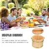 Storage Bottles Wooden Barrel Sushi Rice Bucket Chinese Food Containers Cooked With Lids Serving Holder Bowl Buckets