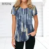 Koszulki damskie trawe krawatowe krawatowe koszulki Kobiety z krótkim rękawem O-Neck Streetwear Ladies koszulka 6xl Plus Size Calus Casual Tops Tee