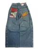 Jeans pour hommes Harajuku Street JNCO Jeans poche brodée poche Denim pantalon à jambes larges hommes Hip Hop rétro nouveau pantalon droit taille haute J240328