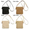 summer Vacati Cute Square Rattan Small Straw Beach Bag Handbag Purse Clutch A4ig#