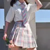 Vrouwen Roze Paars Goth Geplooide Geruite Rok Glir Hoge Taille Mini Sexy Rokken Japanse School Harajuku Cosplay Anime Matrozenpakje I7tw #