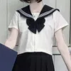 Uniforme de colegiala japonesa Tallas grandes JK Marinero negro Básico Carto Conjuntos de uniformes de marinero marino Traje azul marino Mujer niña N24j #