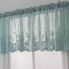 Modern Lace Jacquard Window Curtain Valance Lace Hem Coffee Short Curtain for Cabinet Door Bedroom Home Decor