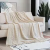 Blankets Geometric Figure Knitted Blanket Solid Color Waffle Embossed Nordic Sofa Bed Decorative Office Nap