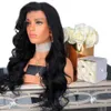 nxy vhair wigs rongduoyi long black hair 1b body wave lace الاصطناعية الأمامية