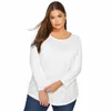 plus Size Spring Autumn Elegant Cott T-shirt Lg Sleeve Solid White Basic Tops Tee Large Size Casual Blouse 4XL 5XL 6XL 7XL N745#