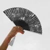 Dekorativa figurer Vind Silk Folding Fan Handheld Foldbar Dancing Tyg Traditionell bärbar