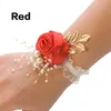 Girls Bridesmaid Werist Frs Wedding Prom Party Boutniere Satin Rose Bracelet Fabric FRS FRS MARDIAD PLUS