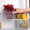 Garrafas de armazenamento caixas de alimentos organizador geladeira porta lateral caixa legumes e frutas preservação fresca cozinha