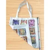 Zwarte witte kat Tote Bag Retro Art Fi Travel Bag Women Portable Eco Shop Hoogwaardige opvouwbare handtas Dames Tassen J3GF#