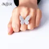 Cluster Rings MVR-025 2024 Elegant stil Fashion Zircon Design Ring Trendy Party Jewelry Celebration Wedding Butterfly Accessory