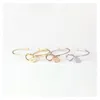 Cuff Sier Gol Moda Jóias Atada Pulseiras Selvagem Três-Cor 26 Letras Combinação Pulseira Atacado Nó Bangle Drop Delivery Dhshw