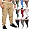 Mannen Cargobroek Zomer Werkbroek Stretch Taille Losse Multi Pocket Casual Sport Outdoor Trekkoord 240315