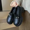 Casual Shoes Low Heel Square Loafers Round Toe Solid 2024 Fashion Ladies Slip-on Spring/autumn Buckle Pumps Salto Alto