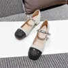 Chaussures décontractées avec boucle brillante pour femmes, bout rond, talon brut, élégantes, mode de mariage, Sexy, peu profondes, Ete 2024