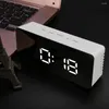 Horloges de table Marque-pages pour enfants avec minuterie miroir réveil numérique multifonction électronique LED température snooze anneau pour