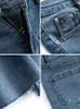 Werkjurken Jeugdmode Dameskleding van gewassen oude micro-jeans met hoge taille 2024 Lente