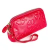 Retrogoo rose en cuir véritable poignet d'embrayage femmes sac à main fermeture éclair poche femme portefeuille Phe couverture Mey sac porte-carte sac à main P1EF #