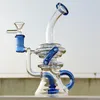 2024 Verre en tête néo fab fabrique clair bleu 9 pouces Bongs en verre pipe à eau Bong tabac tube fumer 14 mm bol tampon