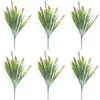 Decorative Flowers 6Pcs Artificial Plants Fake Grass With Forever-in-bloom Lavender Garden Porch Window Box Outdoor Decoration