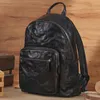 Mochila Chikage Alta Qualidade Moda Tendência Couro Masculino Bolsa Grande Capacidade Commuter Multi-Função Computador