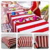 Table Cloth 2 Pcs Striped Tablecloth Disposable Dinnerware Christmas Stain Resistant Summer