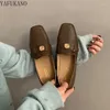 Casual schoenen met vierkante neus Franse dikke hak Loafers Lage damespumps 2024 Veelzijdige retro Britse stijl Klein leermeisje