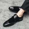 Dress Shoes Italian Brand Men's Genuine Leather Trend Splicing Design Party Suit Office Business