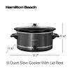 Hamilton Beach Ragoût lent avec 3 réglages de cuisson, casserole et verre en céramique lavable au lave-vaisselle, plateau à couvercle intégré de 8 litres, noir