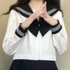 Японская школьная форма для девочек плюс размер JK Black Sailor Basic Carto Navy Sailor Uniform устанавливает темно-синий костюм для женщин и девочек N24j #