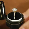 Cluster Rings SACE GEMS GRA Certified 1ct Moissanite Ring VVS1 Lab Diamond Solitaire For Women Engagement Promise Wedding Band Jewelry