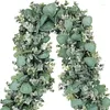 Dekorative Blumen, 175 cm, künstliche Eukalyptus-Rattan-Pflanzen, Ranke, grüne Girlande, Blatt, Seide, Efeu, Wandbehang, Hochzeit, Party-Dekoration