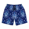 Shorts pour hommes Board Blue Board Blue Baroque Print Y2K Funny Swim Trunks Oriental Vintage Damask Séchage rapide Sportswear Beach