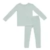 Bambu Elyaf Toddler Pijama Set Nefes Alabilir Çocuk Erkek Bebek Kız Giysileri Uzun kollu Bebek Giyim Set Plagwear Çocuklar için Kızlar 240327