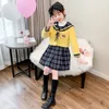 日本のカレッジスタイルJKユニフォームスーツ女の子ショールトッツチルドレンズペールレイドDRツーピース秋の新しいスタイルL5FZ＃