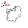 Cluster Rings Cute Bowknot For Bridal Wedding Engagement 925 Sterling Silver Ring Women Fashion Anel Accessories Nice Gifts