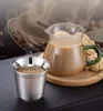 Tazze Piattini 85ml Acciaio Inossidabile Doppio Strato Tazza di Espresso Italiano Latte Tè All'aperto Anti Goccia Birra Isolamento Termico Portatile