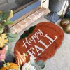 Mattor Happy Fall Pumpkin Rugs Thanksgiving Holiday Party Welcome Doormats For Home Badrum Kök Non Slip Polyester