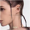 Clip-On Schroef Terug Rug Oorbellen Masw Origineel Ontwerp Asymmetrische Earcuff Geometrische Metalen Sier Plated Bead Dangle Earclip voor vrouw Dhlgn