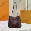 Designers de alta qualidade saco NEONOE Bucket Bag Bolsas de Ombro Flor Bolsas Mulheres Tote Marca Carta Genuína Bolsas Crossbody Bag M44016 Dhgate Bags