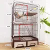 Porte-chats Cages en fer modernes maison nordique maison intérieure Villa animal de compagnie grand espace avec bac à litière de toilette fournitures intégrées