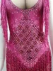 6 kleuren Sparkly Rijnstes Kwastje Turnpakje Nachtclub Dans DS Show Stadium Slijtage Stretch Bodysuit Party Zangeres Outfit 30x1 #