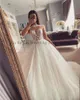 Splendido matrimonio bohémien dres femminile Elegante innamorato di A-Line Decal Prin Prin Bridal Gowns Tulle Formale Beach Party Vestido K8LS#