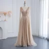 Shar sa att lyx naken Dubai Evening Dr med Cape ärmar Blush Pink Arabic Formal Dres for Women Wedding Party SS322 J7RJ#