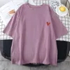 Plus Size 6XL 150 KG Verão Cott Camiseta Mulheres Hearted Impresso Tees Solto Harajuku Tops Preto Branco Oversized Casual TShirt b7lL #