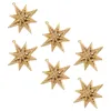 Decorative Figurines 6 Pcs Christmas Star Pendant Plastic Wreath Three-dimensional Xmas Eight-pointed