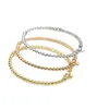 Vintage designer pulseira de luxo mulheres perlee três cores bead bangle desinger jóias chapeamento pulseiras de ouro para senhoras presentes do dia de natal zh211 E4