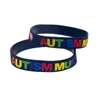 Bracelet 50 pièces amour autisme maman bracelet en silicone pour femme cadeau noir et blanc