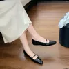 Casual Shoes Elegant Brand Design Mary Janes Square Toe Buckle Strap Women Solid Low Heels Flat Fashion Chaussures Femme
